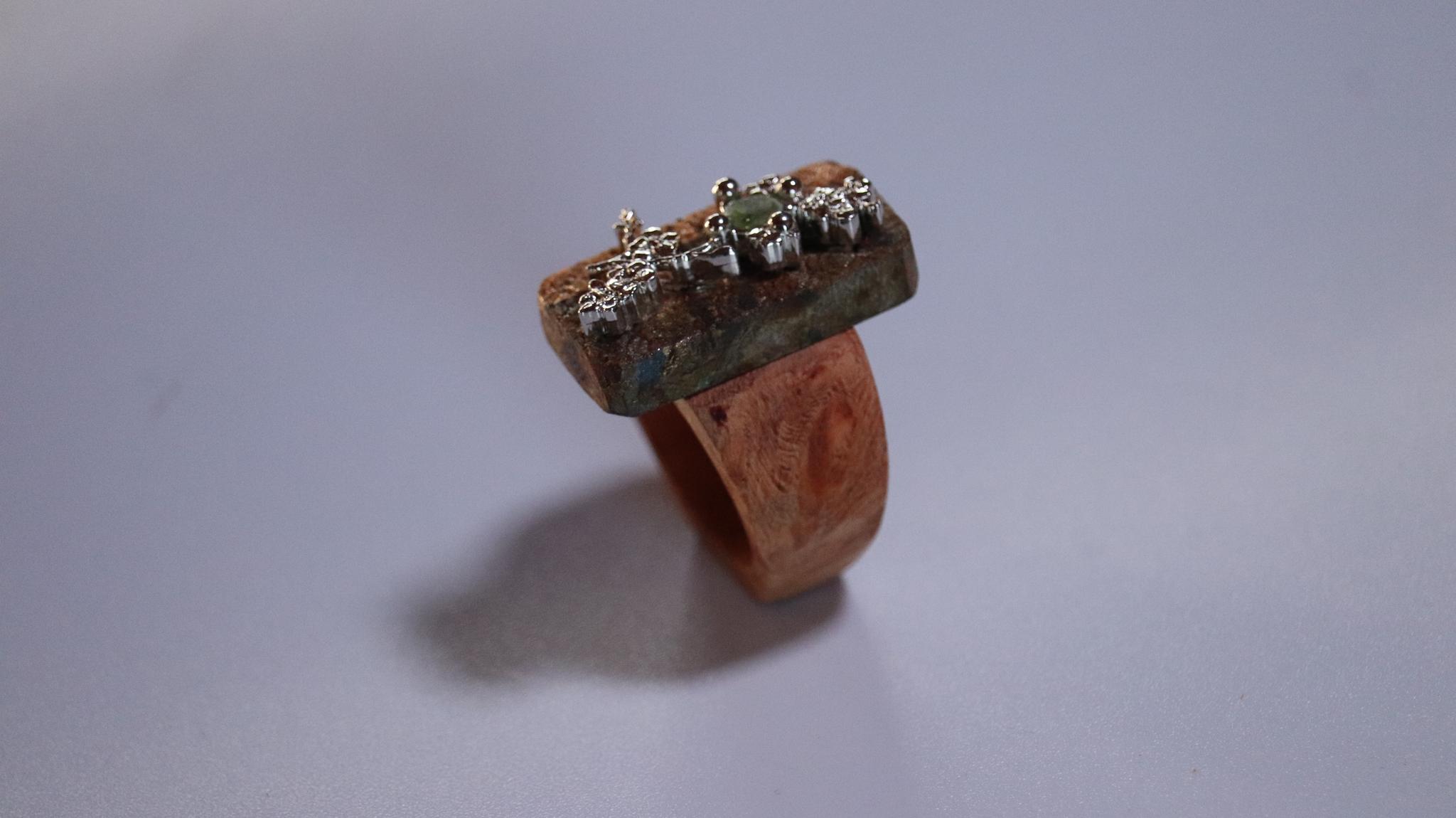 和装指輪sakura2　kimono ring  着物リング　ウッドリング　ハンドメイド　和風 | 5枚目