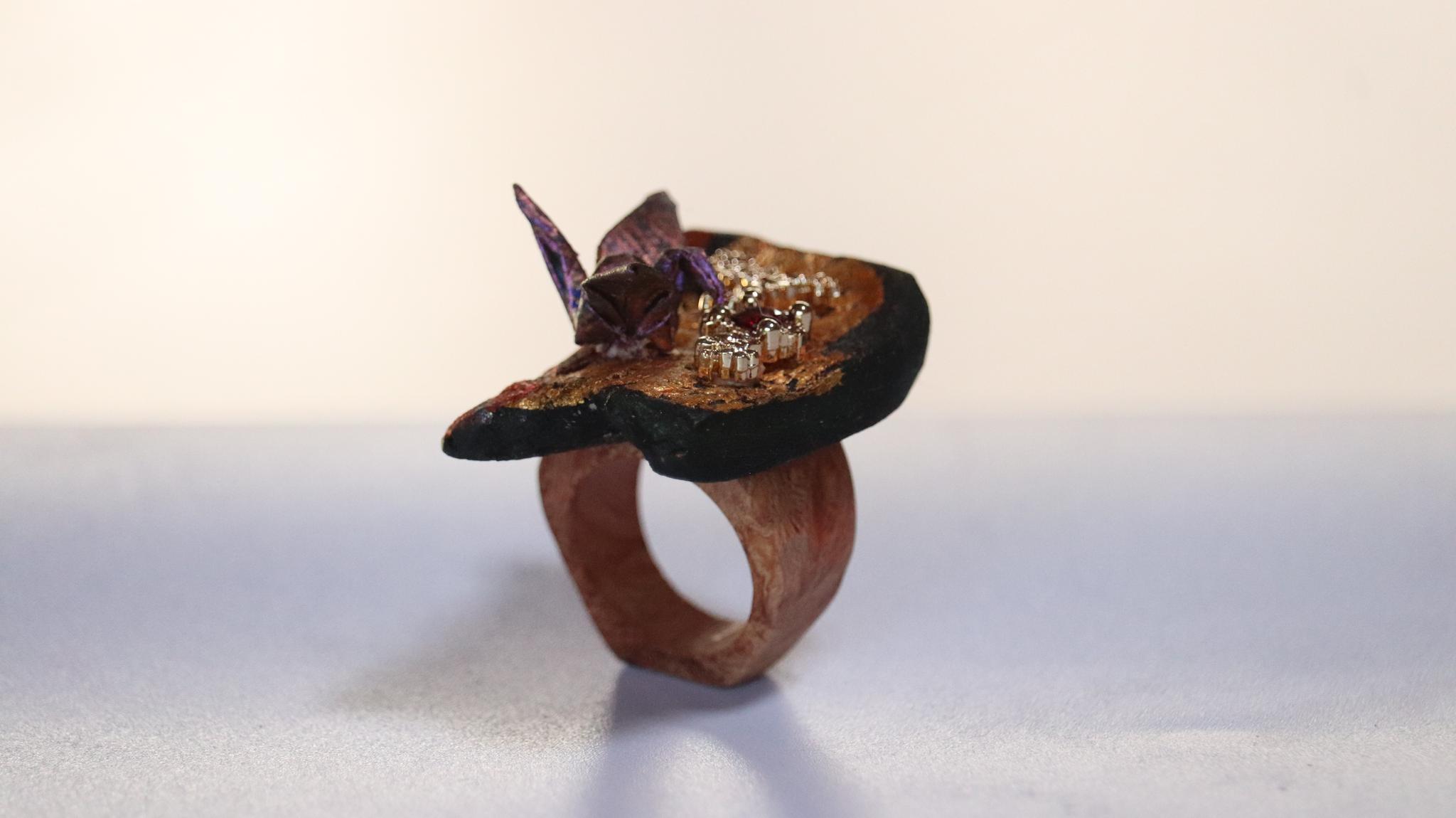 和装指輪sakura3　kimono ring  着物リング　ウッドリング　ハンドメイド　和風