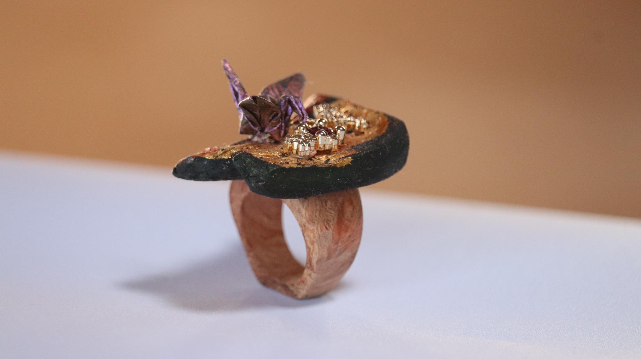 和装指輪sakura3　kimono ring  着物リング　ウッドリング　ハンドメイド　和風 | 11枚目